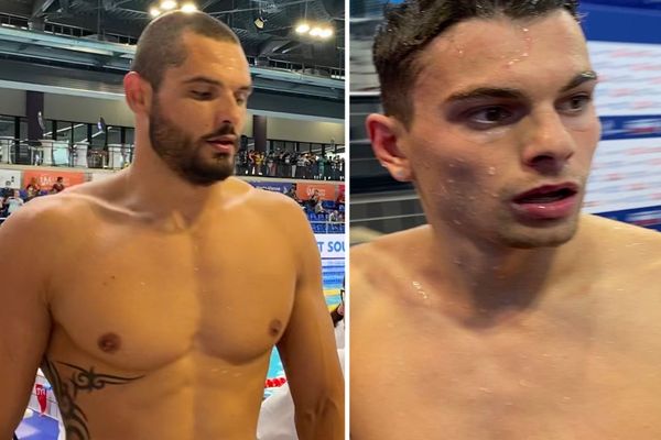 Florent Manaudou et Swann Plaza aux championnats de France de natation 2022 à Limoges