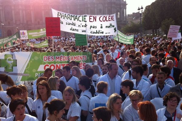 Manifestation des pharmaciens à Lille ce mardi.