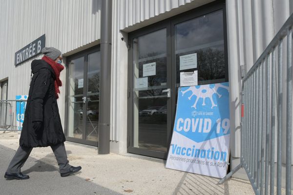 Centre de vaccination Juraparc à Lons-le-Saunier en avril 2021.