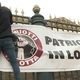 Des bannières Patriotti in lotta accorchées sur les grilles du palais de justice de Bastia.