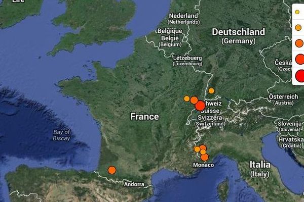 Les tremblements de terre de ces dernières heures en Europe