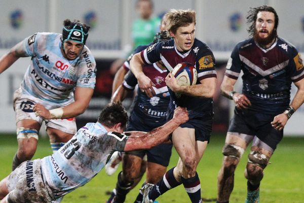 Match entre le Racing Métro et l'UBB joué à Bègles le 22 février 2014. 