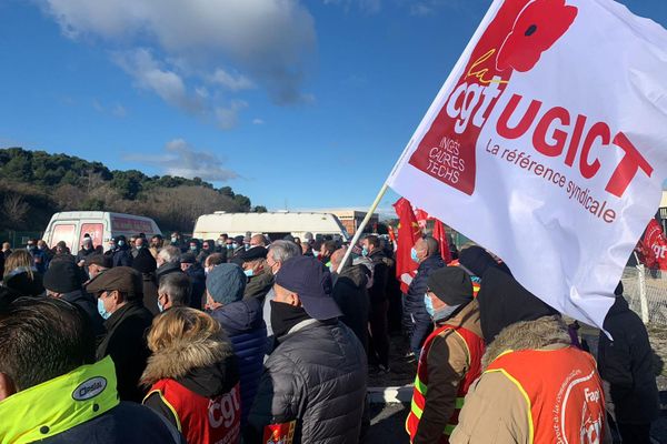 Narbonne (Aude) - des salariés de l'usine Orano Malvesi sont en grève illimitée depuis le 16 octobre - 2 décembre 2020.