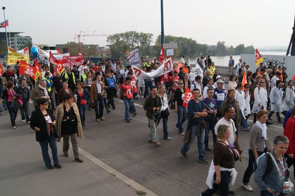 Les Sanofi dans la rue en octobre dernier (archive).