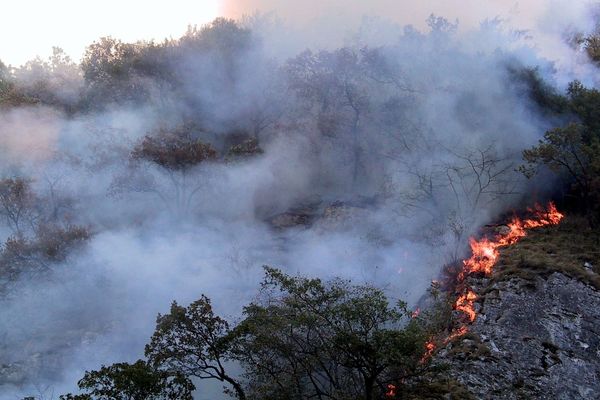 Un incendie dans le secteur de Saint Béat lors de l'hiver 2002/2003