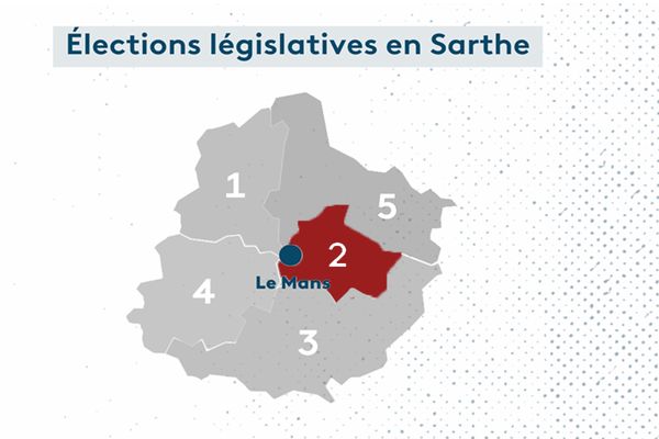 Découpage électoral de la 2ème circonscription de la Sarthe.