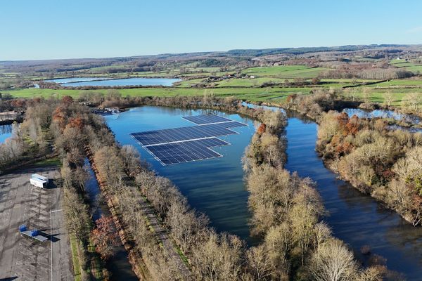 Centrale solaire des gravières de l'Arroux en janvier 2025