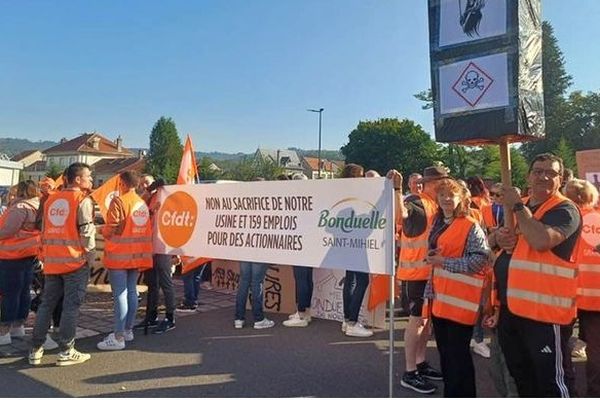 Rassemblement contre la fermeture du site Bonduelle dans la Meuse.