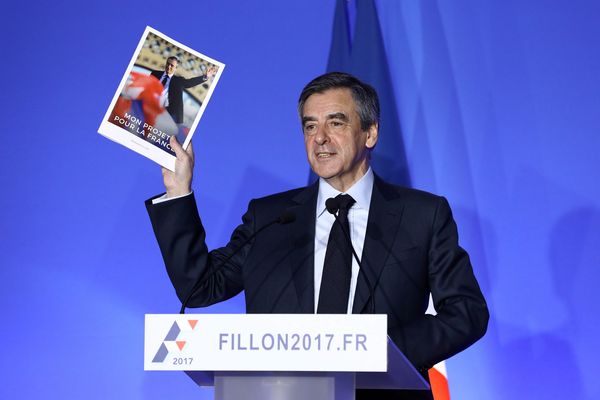 François Fillon à son QG de campagne, le 13 mars 2017