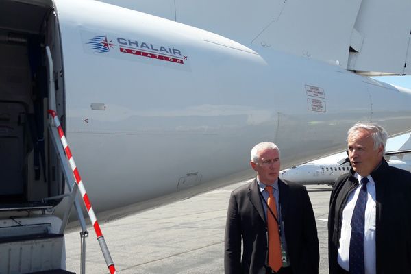 Alain Battisti (PDG de Chalair) à droite. 