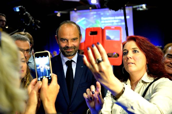 Le Premier ministre Edouard Philippe en déplacement à Autun (Saône-et-Loire) à l'occasion des Assises des petites villes de France, le 1er juin 2018.