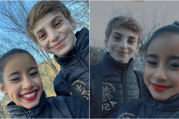 Dania et Theo, deux jeunes patineurs sur glace pleins d'avenir s'entraînent à Châlons en Champagne dans la Marne. 