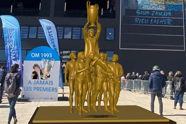 La statue ressemblera à cela, selon le dessin 3D du sculpteur, Joël Vergne.