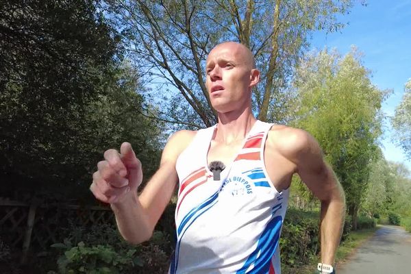 Kevin Campion à l'entraînement sur les chemins d'Arques-la-Bataille