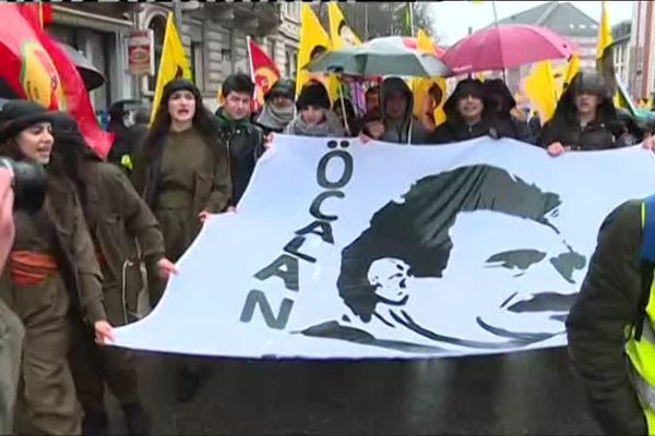 Manifestation des Kurdes pour la libération d'Ocalan à Strasbourg