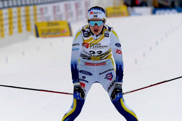 La fondeuse suédoise Ebba Andersson remporte le 10 km individuel Dames le 27 janvier 2023, à la coupe du monde de Ski de fond aux Rousses.