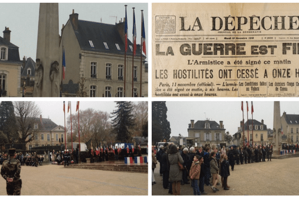 Émotion et souvenir lors de la commémoration de l'armistice du 11novembre au Mans (Sarthe).