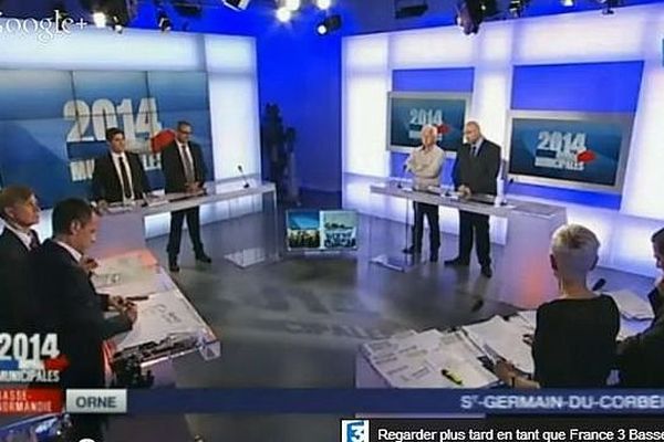 Le plateau de la soirée électorale de France 3 Basse-Normandie le dimanche 23 mars 2014