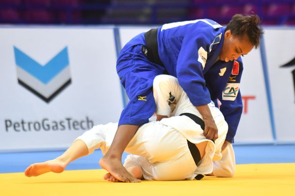 Priscilla Gneto en finale dans la catégorie des -57kg lors des championnats d'Europe de Judo en 2017