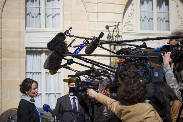 Ségolène Royal à la sortie du conseil des ministres du 9 avril 2014.