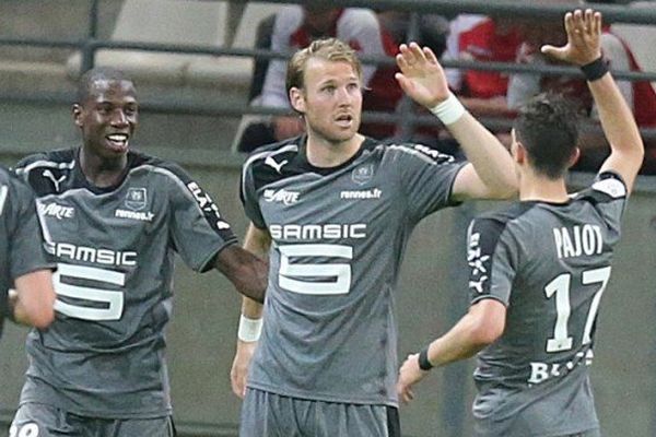 Ola Toivonen (pour le Stade Rennais) après son but