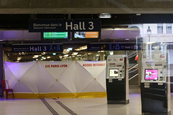 La gare de Lyon samedi, suite à l'attaque au couteau.