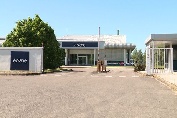 L'entrée du site d'Eolane à Montceau-les-Mines