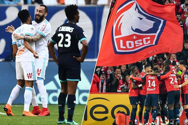 A gauche, le LOSC (écrasé par l'OM) après la 34ème journée de la saison dernière. A droite, le LOSc ce dimanche...