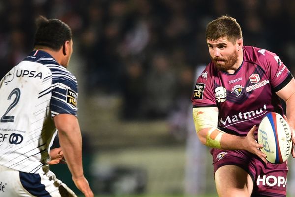 Adrien Pelissié lors du match contre Agen le 18 novembre 2017.