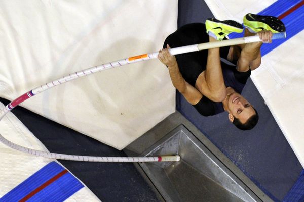 Aubière, 15 janvier 2011: Renaud Lavillenie lors de l'édition 2011 de Capitale Perche