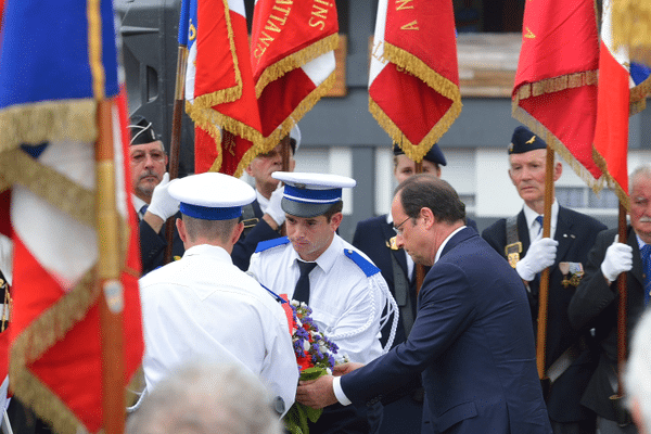 François Hollande lors des cérémonies à Tulle en 2014