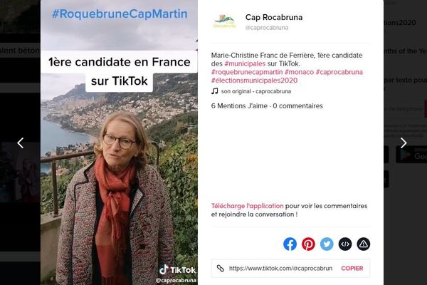 Marie-Christine Franc de Ferrière semble bien être la 1ere candidate aux municipales sur TikTok