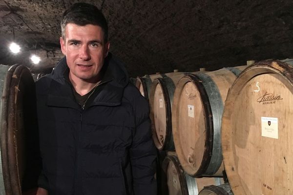 Le vigneron Vincent Dureuil dans sa cave