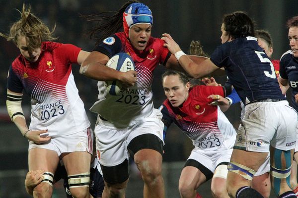 Les Bleues ont marqué neuf essais au cours de cette rencontre face à l'Écosse. 