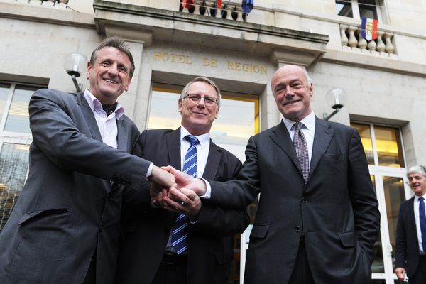 Jean-François Macaire, Gérard Vandenbroucke et Alain Rousset réunis à Limoges en décembre 2014. 