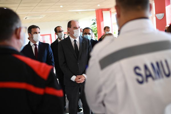 Jean Castex, à Cosne-Cours-sur-Loire dans la Nièvre ce mardi 9 mars 2021.