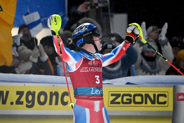 Le skieur français Clément Noël a remporté le slalom de Levi, en Finlande, le 17 novembre 2024.