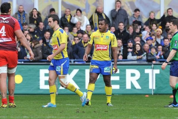 Clermont-Ferrand, stade Michelin, 22 février 2014: le demi de mêlée de l'ASM, Morgan Parra, est expulsé après 26 minutes de jeu pour un coup de tête sur le Montpelliérain Rene Ranger lors de la 20ème journée du Top 14.