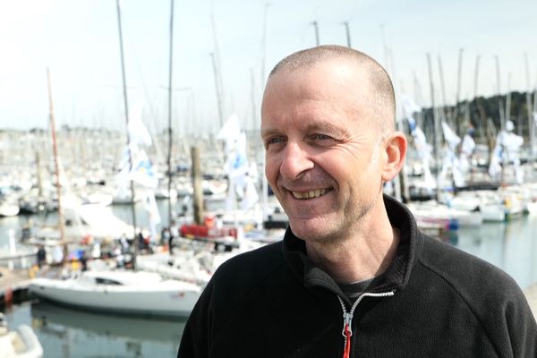 Hervé Chataigner avant le départ de la Cap-Martinique