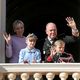 Le prince Albert II, la princesse Charlène, le prince héréditaire Jacques et la princesse Gabriella.