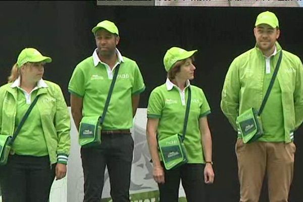 La tenue des bénévoles des jeux équestres mondiaux a été présentée le 29 juin dernier au stade d'Ornano