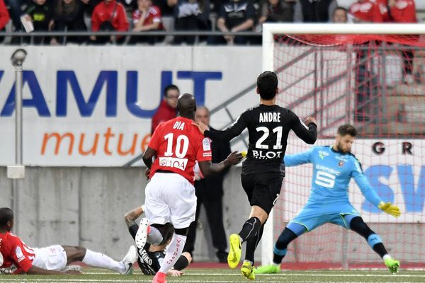 Dalé (AS Nancy Lorraine) a ouvert la marque face au Stade rennais à la 10eme minute.