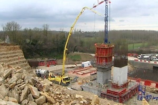 Le chantier de la LGV au niveau de Migné-Auxances dans la Vienne.