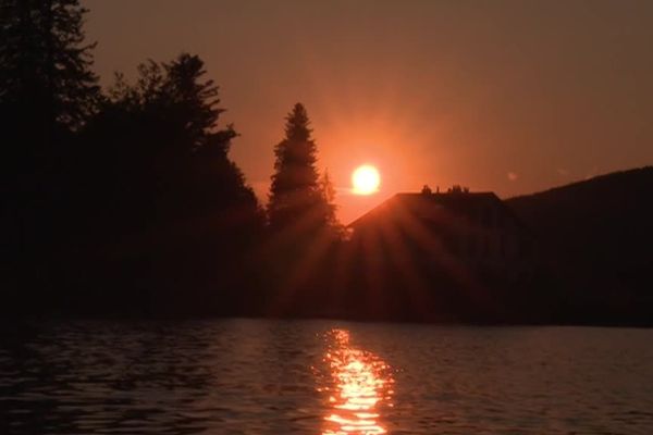 Coucher de soleil sur le lac de Gérardmer