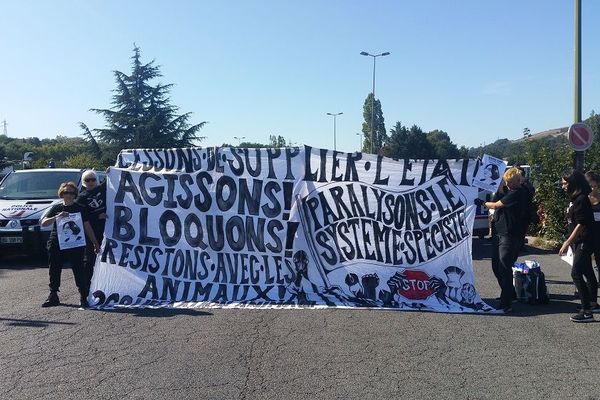 26/9/18 - l'association 269 Libération Animale organise une "Nuit debout" devant l'abattoir de La Talaudière