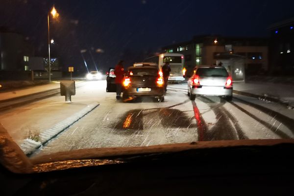 Caen sous la neige le 31 janvier 2019