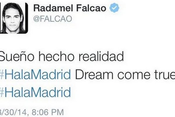 #Falcao tweete son départ pour le Real Madrid… puis retire aussitôt son message ! 