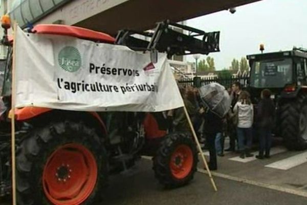 Manifestation des agriculteurs ce mercredi matin à Nice.