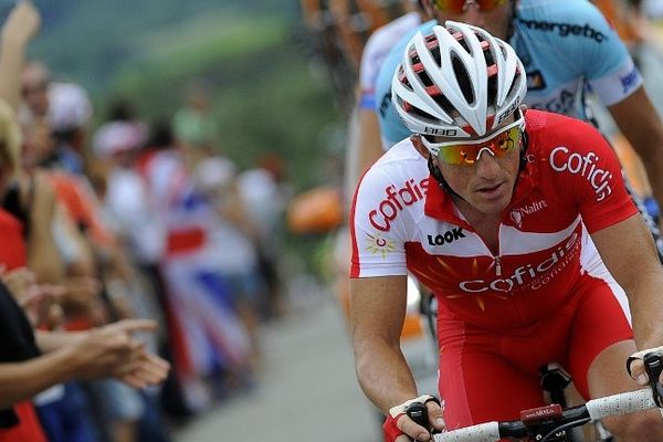 Samuel Dumoulin lors de la 13 ème étape du Tour de France, 14 juillet 2012