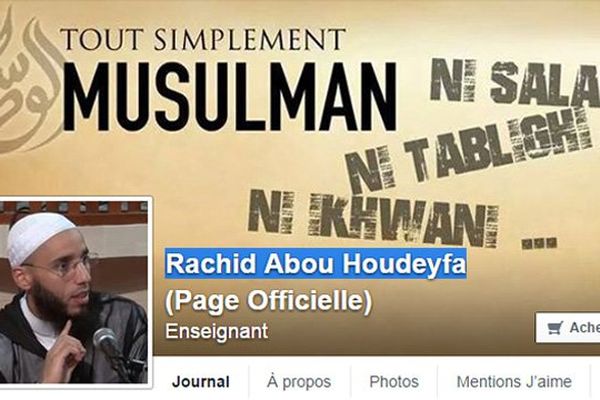 La page facebook de Rachid Abou Houdeyfa, imam de la mosquée Sunna de Brest